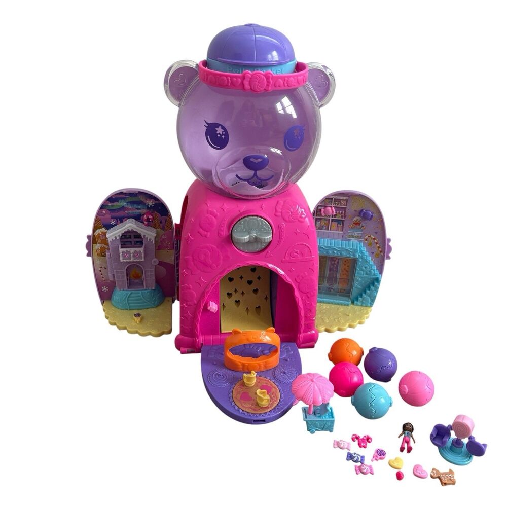 Mattel Polly Pocket Gumball Bear Playset HHM30 Vending Machine Toy W/Accessories